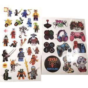 2‑Sheets Inside Window Vinyl Decals LEGO Ninjago & Gaming Theme (37)